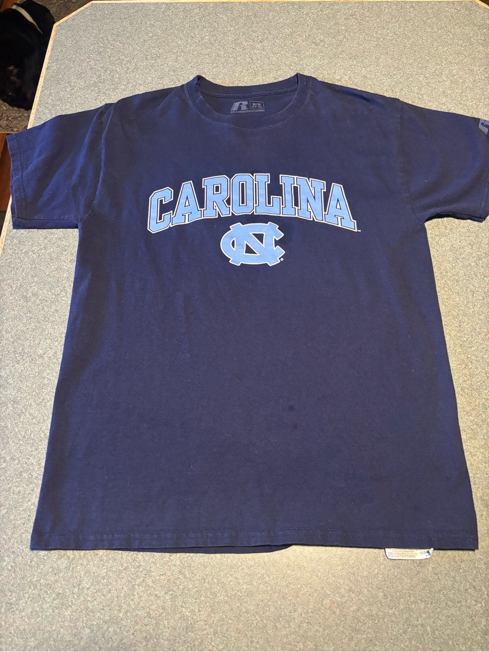 Russell Athletic Navy T-Shirt with Light Blue Carolina Logo